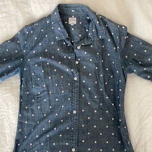 Polka dot button down shirt